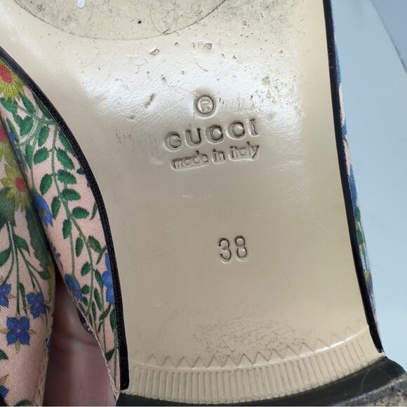 Gucci Princetown Flora Floral Horsebit Mules Loafers Size 38 - Picture 10 of 10